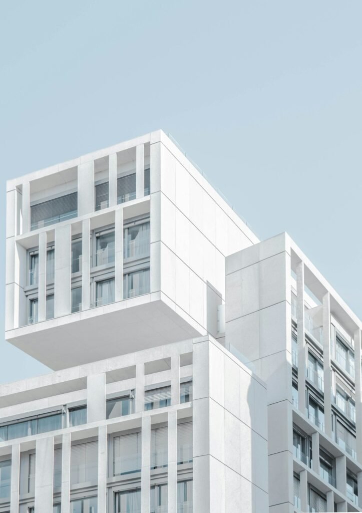 White apartment building